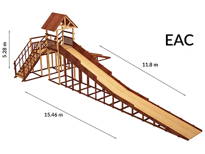 Зимняя деревянная игровая горка TORUDA Север - 10 (скат 11.8 м)